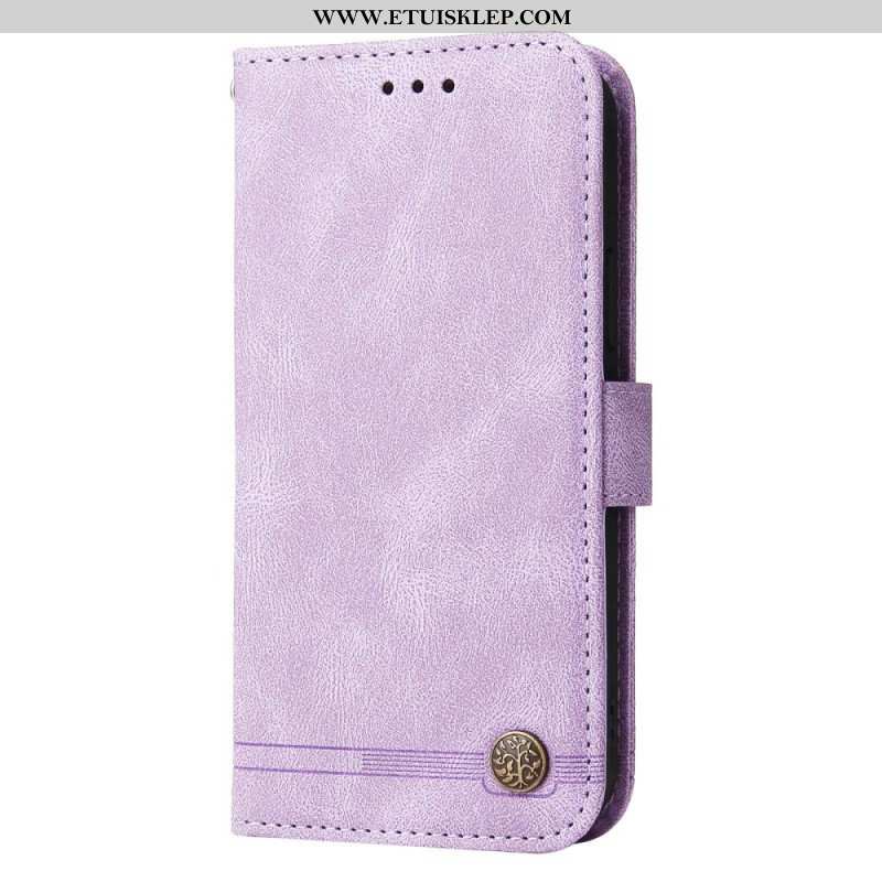 Etui Folio do Xiaomi Redmi Note 12 5G Skórzany Styl Z Ozdobnym Nitem